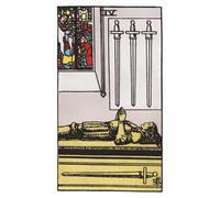 The Four of Swords: 156 College Ruled Lined Pages (78 leaves), 5x8 Notebook, Journal, Diary, Planner featuring image of The Four of Swords Tarot card