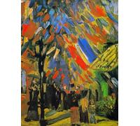 The Fourteenth of July Celebration in Paris - Vincent van Gogh - Large Notebook: 120 Lined Pages, College Ruled, 8.5"x 11" Journal Diary Notepad