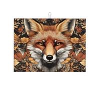 The Fox Hidden in The Fallen Leaves - Tapete grande de microfibra para escurrir platos, reutilizable, lavable, para accesorios de cocina, 45,7 x 61 cm