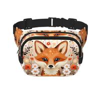 The Fox in the Bush - Bolso cruzado de moda estampado, bolsa de cintura de senderismo, bolsa de hombro cuadrada de doble capa para viajes y fitness