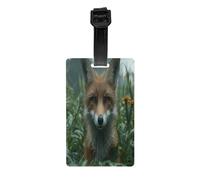 The Fox in The Grass - Etiqueta de equipaje para maletas, etiquetas de equipaje de PVC para cruceros y artículos esenciales de viaje aéreo