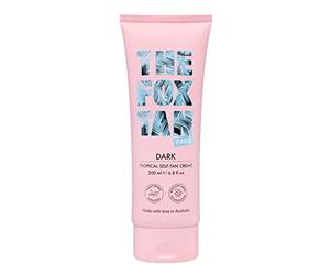 The Fox Tan - Dark Tropical Self-Tan Cream - Autobronceador para el cuerpo con DHA 100% natural, crema autobronceadora sin olor a autobronceador, 200 ml.