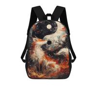 The Fox Yin And Yang Mochila Escolar Infantil Impresa En 3D 17inch Mochilas De Moda Para Niños De Primaria Y Secundaria