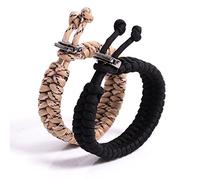 The Friendly Swede 2 Pièces Bracelet de Survie Fishtail (Negro + Camo del desierto)