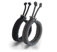 The Friendly Swede 2 Pièces Bracelet de Survie Fishtail (Negro Reflectante)