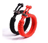 The Friendly Swede 2 Pièces Bracelet de Survie Fishtail (Negro + Rojo)