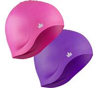 The Friendly Swede Gorros de natación de Silicona para Cabello Largo - Gorros de natación elásticos para Mujeres, Hombres, niños (Juego de 2)