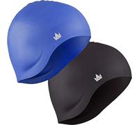 The Friendly Swede Silikon Badekappen für Lange Haare - Stretch Schwimmkappen für Damen, Herren, Kinder (2-er Set)