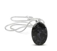The Frienemy Aabharan Colgante de piedra de cristal natural de calidad AAA con cadena de metal, forma ovalada, unisex, multicolor, Length : 30-35 mm | Width - 20-25 mm Approx, Cristal, Merlinita