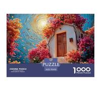 The Front Door of The House 1000 Pcs Cartón Rompecabezas Colorful Flower Doorway Imposible, Difícil Juego Familiar Puzzle para Adultos Y Niños 70x50cm/1000pcs