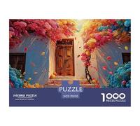 The Front Door of The House 1000 Pcs Cartón Rompecabezas Colorful Flower Doorway Liberador De Estrés Juego Creativo Puzzle Juego De Desafío Difícil 70x50cm/1000pcs