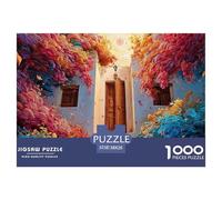 The Front Door of The House 1000 Pcs Cartón Rompecabezas Colorful Flower Doorway Liberador De Estrés Juego Familiar Puzzle para Adultos Y Niños 38x26cm/1000pcs