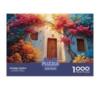 The Front Door of The House 1000 Pcs Papel Ecológico Rompecabezas Colorful Flower Doorway Imposible, Difícil Juego Familiar Puzzle Juego De Desafío Difícil 70x50cm/1000pcs