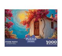 The Front Door of The House 1000 Pcs Papel Ecológico Rompecabezas Colorful Flower Doorway Liberador De Estrés Juego Creativo Puzzle para Adultos Y Niños 38x26cm/1000pcs