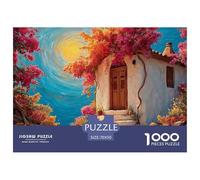 The Front Door of The House 1000 Pcs Papel Ecológico Rompecabezas Colorful Flower Doorway Liberador De Estrés Juego Creativo Puzzle para Adultos Y Niños 70x50cm/1000pcs
