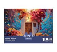 The Front Door of The House 1000 Piezas Cartón Fuerte Rompecabezas Colorful Flower Doorway Liberador De Estrés Juego Creativo Puzzle para Niños Pequeños 38x26cm/1000pcs