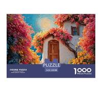 The Front Door of The House 1000 Piezas Cartón Fuerte Rompecabezas Colorful Flower Doorway Liberador De Estrés Juego Familiar Puzzle para Niños Pequeños 52x38cm/1000pcs