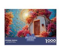 The Front Door of The House 1000 Piezas Papel Ecológico Rompecabezas Colorful Flower Doorway Liberador De Estrés Juego Creativo Puzzle para Adultos Y Niños 38x26cm/1000pcs
