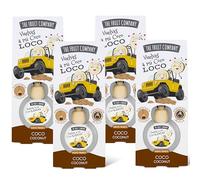 The Fruit Company - Ambientador de coche con Absorbe olores, aroma frutal COCO, Pack de 4 unidades