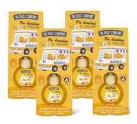 The Fruit Company - Ambientador de coche con Absorbe olores, aroma frutal MANGO, Pack de 4 unidades
