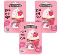 The Fruit Company Bálsamo Labial FRESA NATA | Hidrata y Repara con Manteca y Karité Vitamina E | Sin Aceites Minerales Kiss My Lips Pack de 3 uds