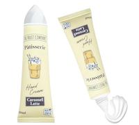 The Fruit Company Crema de Manos Hidratante Gourmand con Ácido Hialurónico y Karité 60 ml Pack 2 Unidades (Lemon Pie, Pistachio, Caramel Latte, Cherry) (CARAMEL LATTE)