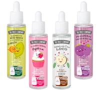 The Fruit Company Esencia para Humidificador 50 ml - Aromas Fresa Nata, Melón, Moras o Coco - Esencia Hidrosoluble Aromaterapia - Aroma Intenso para Difusor (PACK4)