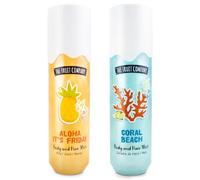 The Fruit Company Hair & Body Mist Glitter 200 ml Pack 2 Unidades Bruma Corporal y Capilar Vegana Refrescante con Brillo y Aromas Tropicales (ALOHA CORAL)