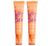 The Fruit Company Manteca Labial Pack 2 Unidades Lip Butter Balm | Hidratación con Péptidos Vitamina E Jojoba y Karité | Brillo Labial Sabores Frutales (NARANJA)