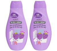 The Fruit Company Pack de 2 Geles de Ducha 600ml | Sandía, Melón, Moras o Fresa y Nata - Hidratante, Uso Diario, Sin Parabenos ni Sulfatos - Fragancia Duradera Vegano Todo Tipo de Piel (Moras)