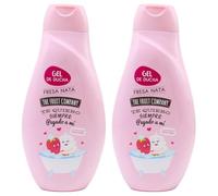 The Fruit Company Pack de 2 Geles de Ducha 600ml | Sandía, Melón, Moras o Fresa y Nata - Hidratante, Uso Diario, Sin Parabenos ni Sulfatos - Fragancia Duradera Vegano Todo Tipo de Piel (Fresa Nata)