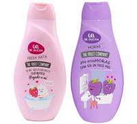 The Fruit Company Pack de 2 Geles de Ducha 600ml | Sandía, Melón, Moras o Fresa y Nata - Hidratante, Uso Diario, Sin Parabenos ni Sulfatos - Fragancia Duradera Vegano Todo Tipo de Piel (MORAS Y FN)
