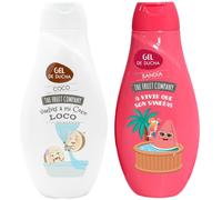 The Fruit Company Pack de 2 Geles de Ducha 600ml | Sandía, Melón, Moras o Fresa y Nata - Hidratante, Uso Diario, Sin Parabenos ni Sulfatos - Fragancia Duradera Vegano Todo Tipo de Piel (COCO SANDÍA)