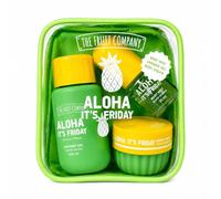 The Fruit Company Set Aloha It's Friday - Gel de Ducha 100 ml + Body Mist 35 ml + Body Butter 50 ml + Neceser, Estuche Regalo Aroma Piña Coco Mango