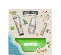 The Fruit Company Set Regalo Coco con Aceite Labial, Crema de Manos, Colonia Eau de Toilette y Neceser Edición Verano