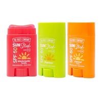 The Fruit Company Sun Stick SPF 50 20g Pack 2 y 3 Unidades | Protector Solar Facial y Corporal UVA UVB | Stick Invisible Resistente al Agua Aromas Frutales (PACK3)