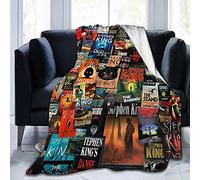The Full Collection of Stephen King Books - Manta de franela ligera y acogedora, manta suave para sofá y sofá, adecuada para todas las estaciones, 80 x 60 pulgadas