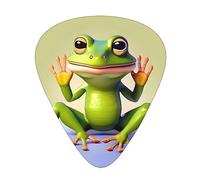 The Funny Frog doing yoga Guitar paddles, bajo, guitarra eléctrica o Hawaii cuatro cuerdas (12 paquetes, delgado, mediano, pesado)