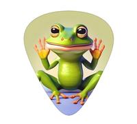 The Funny Frog Doing Yoga - Juego de 12 púas para guitarra, incluye 3 grosores de púas para guitarras acústicas, ukeleles y más.