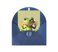 The Funny Frog Doing Yoga Tarjetas de felicitación en blanco, tarjetas de agradecimiento y sobres, 4 x 6 pulgadas, #boda, baby shower, fiesta.