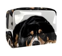 The Funny Lazy Dog - Bolsa de cosméticos para mujer, bolsa de aseo de viaje, bolsa grande de PVC para maquillaje, práctica bolsa organizadora con cremallera, multicolor, 18.5x7.5x13cm/7.3x3x5.1in,