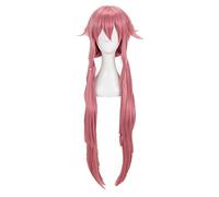 The Future Diary Yuno Gasai Cosplay Wig 80cm Long Pink Straight Heat Resistant Synthetic Hair Wig + Wig Cap