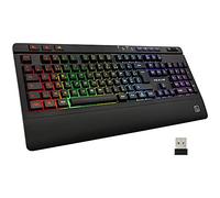 The G-Lab Clavier Gaming Sans Fil - Touches Membrane - AXS KEYZ-Titanium - Repose poignet et molette de Volume