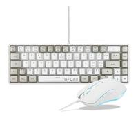 The G-Lab Combo Hydrogen - Pack de teclado de ratón Gamer, teclado Gamer 60% con cable, retroiluminación RGB, Azerty FR, formato compacto + ratón Gaming RGB, 6 botones, 6200 DPI - PC/PS4/PS5 - Blanco