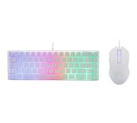 The G-Lab Combo Hydrogen - Pack de Teclado de ratón Gamer, Teclado Gamer 60% con Cable, retroiluminación RGB, azerty, Formato Compacto + ratón Gaming RGB, 6 Botones, 6200 dpi - PC/PS4/PS5 - Blanco