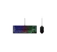 The G-Lab Combo Hydrogen - Pack de teclado de ratón Gamer, teclado Gamer 65% con cable, retroiluminación RGB, azerty, formato compacto + ratón Gaming RGB, 6 botones, 6200 DPI - PC/PS4/PS5 - Negro/Gris