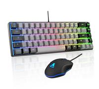 The G-Lab - Combo Hydrogen - Teclado y Raton Gaming, Teclado Gaming 65% con Cable, Retroiluminación RGB, QWERTY, Formato Compacto + Ratón Gaming RGB, 6 Botones, 6400 dpi - Compatible con PC/PS4/PS5