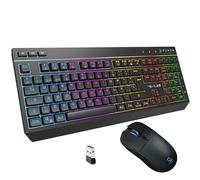 The G-Lab Combo Tungsten EX - Pack Teclado y Ratón Inalámbrico QWERTY ES | Triple Conexión 2.4GHz/BT/Cable, Teclado Gaming RGB & Macro + Ratón 6400 DPI, Compatible PC/PS4/PS5