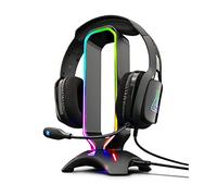 The G-Lab Soporte para cascos K-Stand Radon – RGB, USB Hub 2x2.0, base antideslizante – Nuevo
