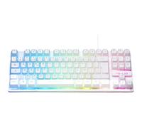 The G-Lab - Keyz Caesium TKL - Teclado Gamer alámbrico USB, de 87 Teclas QWERTY, Multicolor con retroiluminación LED - Gaming, Compacto sin Teclado numérico para PC/PS4/PS5/XBOX - Blanco